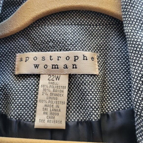 APOSTROPHE Gray Tweed Women’s Plus Size Jacket/Blazer (Size: 22W) - Picture 2 of 14